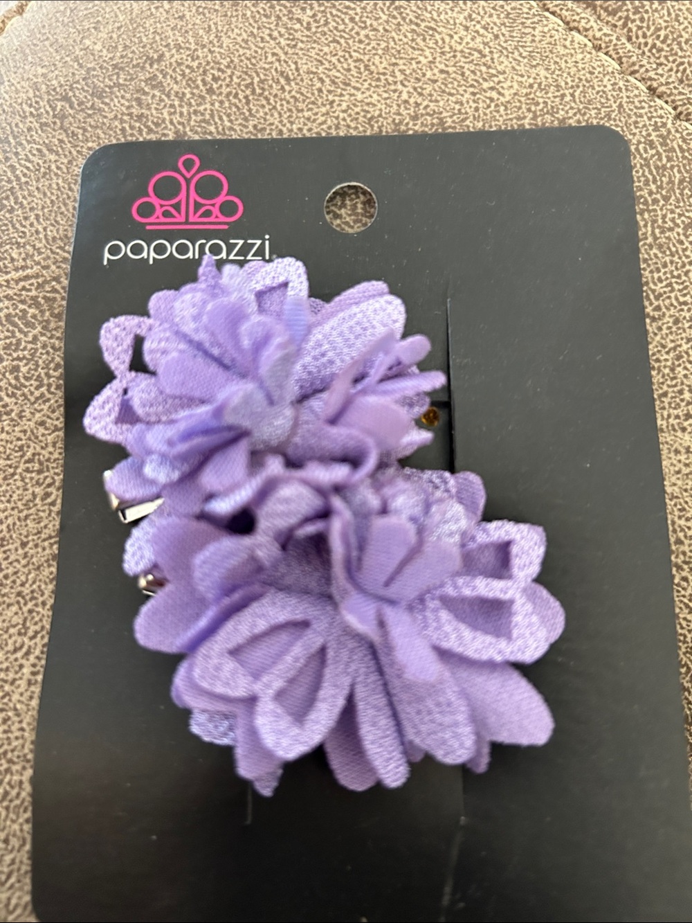 paparazzi Purple Fabric Flower Hair Clips - Set of 2